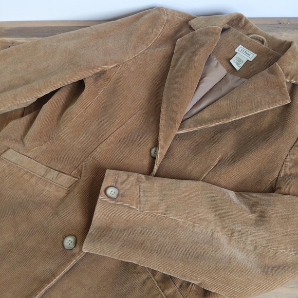 L.L. Bean Women’s Tan Corduroy Blazer Jacket - Picture 14 of 16